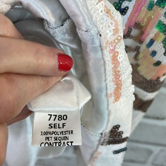 New Multicolor Sequins Dress Key Hole Back Size Small - Picture 10 of 11